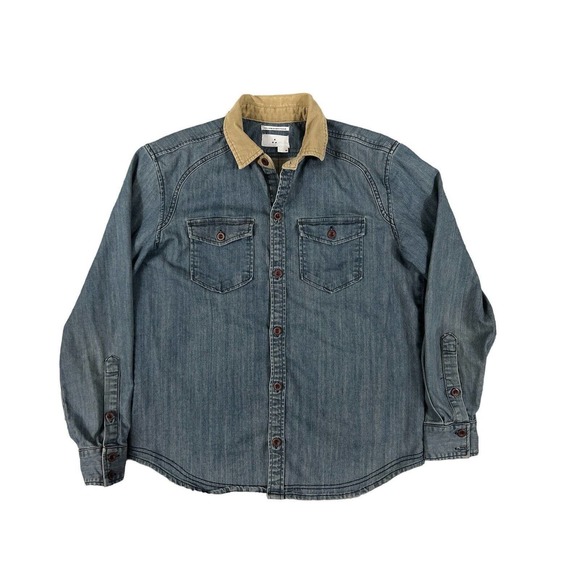 ZAK You Are Everything Men Blue Denim‎ Long Sleeve Button Up Sz M - Picture 1 of 7
